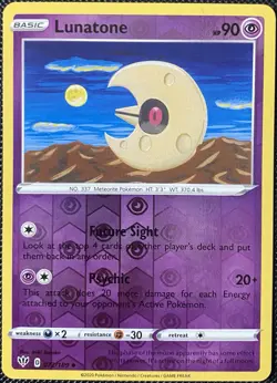 Lunatone 072/189 Swsh03: Darkness Ablaze Reverse Holo - Pokemon Card - Image 1