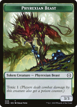 x4 Phyrexian Beast ONE MTG 6/14 TOKEN M/NM 4x - Image 1