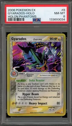 Pokemon Gyarados EX Holon Phantoms Holo Rare #8 PSA 8 - Image 1