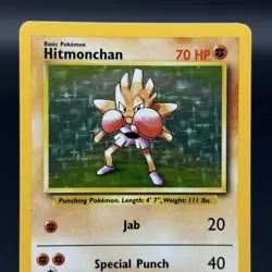 1999 Pokemon TCG Hitmonchan Base Set 7/102 Holo Unlimited Holo Rare - Image 2