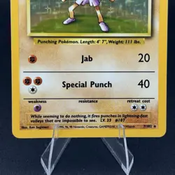 1999 Pokemon TCG Hitmonchan Base Set 7/102 Holo Unlimited Holo Rare - Image 3