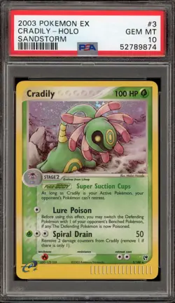 Pokemon Cradily EX Sandstorm Holo Rare #3 PSA 10 Gem Mint - Image 1