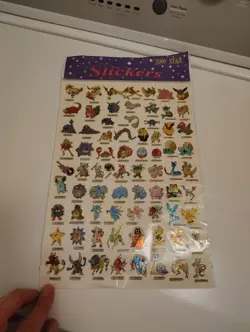 Pokemon Holo Vintage Long Sticker Sheet Monsters. 2000 Lazer Stickers. Unusual - Image 1