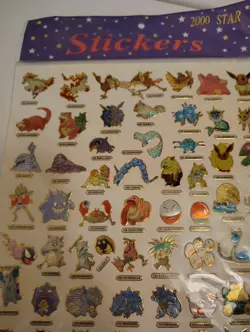 Pokemon Holo Vintage Long Sticker Sheet Monsters. 2000 Lazer Stickers. Unusual - Image 2