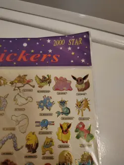 Pokemon Holo Vintage Long Sticker Sheet Monsters. 2000 Lazer Stickers. Unusual - Image 3