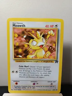 Pokemon TCG - Meowth 62/82 - Team Rocket - Common - LP WOTC - Image 1