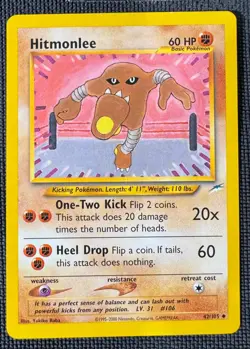 HITMONLEE 42/105 UNCOMMON NEO DESTINY POKEMON LP - Image 1