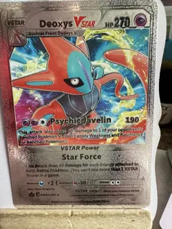Pokemon Silver Foil Card Deoxys VMax ☄Fan Art Card☄Hp270 - Image 1