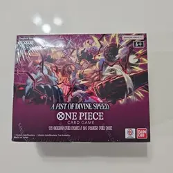 One Piece Card Game [OP-11] A Fist of Divine Speed English Booster Box Side Tear - Image 1