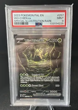 2023 Pokemon PAL EN 257/193 Wo-Chien ex Special Illustration Rare PSA 9 MINT - Image 1