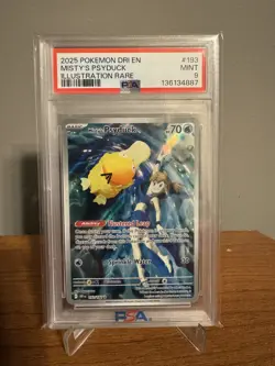 2025 Pokemon MISTYS PSYDUCK Destined Rivals Illustration Rare 193/182 PSA 9 JFB4 - Image 1