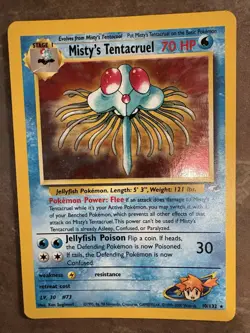 Pokemon Misty's Tentacruel TCG Card Gym Heroes Set 10/132 Holo WOTC - Image 1