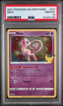 PSA 10 GEM MINT MEW #011 CELEBRATIONS HOLO POKEMON 2021 - Image 1