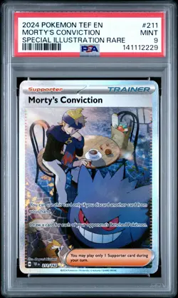 Morty's Conviction 211/162 Special Illustration Rare Pokemon PSA 9 *229 - Image 1