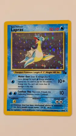 Pokemon Lapras Fossil 10/62 Holo Rare – LP - Image 1
