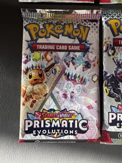 Pokemon Prismatic Evolutions Art Set: New Sealed Packs Full Art Bundle (4 Packs) - Image 5