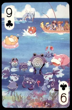1999 Pokemon Anime Series Poker Cards Water-Type Japanese #9 Holo Back - Image 1