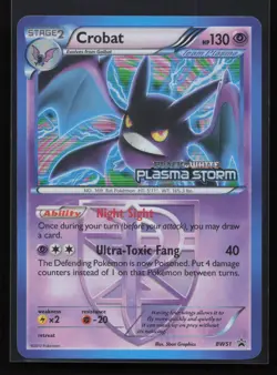 Pokemon Crobat Pre-release Black star promo card BW51 NM Plasma Storm - Image 1