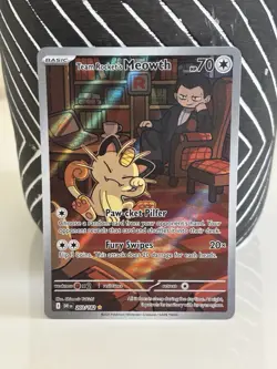 Pokemon TCG Destined Rivals Team Rockets Meowth Card 203/182 Mint Condition - Image 1