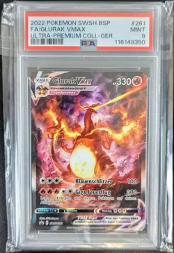 Glurak Charizard VMAX FA SWSH 261 Black Star Promo PSA 9 Mint Deutsch Pokemon - Image 1