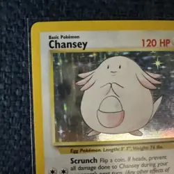 Pokemon Card Chansey Holo Rare TCG Base Set Unlimited 3/102 - LP - Image 2