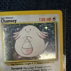 Pokemon Card Chansey Holo Rare TCG Base Set Unlimited 3/102 - LP - Image 3