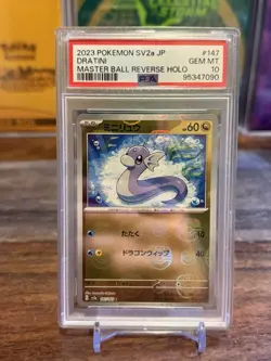 Pokemon Dratini 147/165 Master Ball Reverse Holo Japanese 2023 SV2a PSA 10 Gem - Image 1