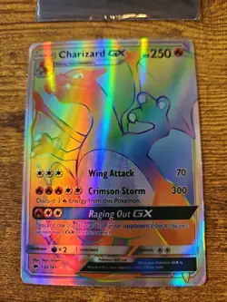Pokemon Charizard GX Full Art Secret Rare Holo SM-Burning Shadows 150/147 250 HP - Image 2