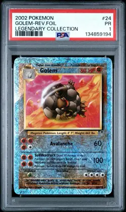 PSA 1 Golem 24/110 Legendary Collection 2002 Reverse Holo Foil Pokemon WoTC PR - Image 1