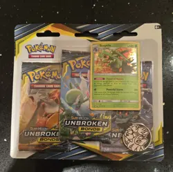 Pokemon Sun & Moon Unbroken Bonds Sealed 3 pack Blister - Sceptile Promo - Image 1