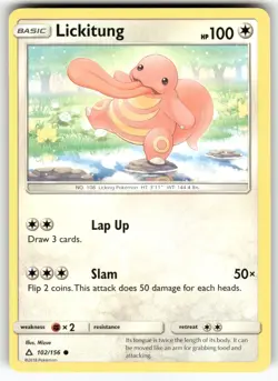 Lickitung SM - Ultra Prism Common Pokemon Lightly played - Image 1