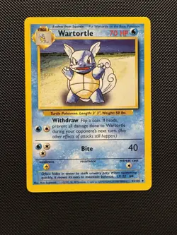 Pokemon TCG Wartortle 42/102 Base Set Uncommon Near Mint 1999 WoTC - Image 1