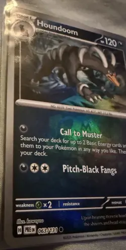 2025 Pokemon PRE EN Master Ball Holo Houndoom 063 - Image 3