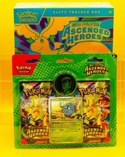 Pokemon Ascended Heroes ETB + Blister Bundle Erika Tangela Coin Sealed - Image 1
