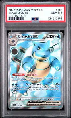 2023 POKEMON MEW EN-151 ULTRA RARE #184 BLASTOISE EX PSA 10 - Image 1