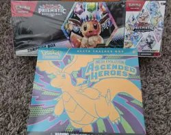 Pokemon Ascended Heroes ETB & Prismatic Evolution Surprise Box & Booster Bundle - Image 1