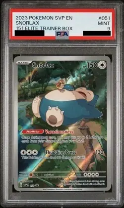 2023 POKEMON SVP EN-SV BLACK STAR PROMO 151 ELITE TRAINER BOX #051 SNORLAX PSA 9 - Image 1