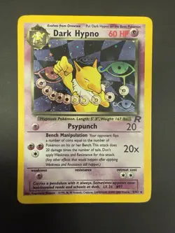 Pokemon Dark Hypno 9/82 Team Rocket Holo Rare Unlimited MP - Image 1