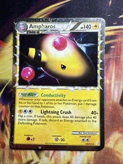 Ampharos 105/123 HeartGold & Soul Silver Prime Holo Rare Pokemon Card - Image 1