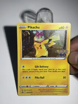 POKEMON PIKACHU SWSH234 POKEMON GO PROMO BLACK STAR COSMOS HOLO HD SWIRL NM CARD - Image 2
