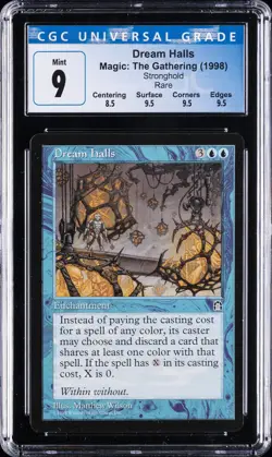 1998 MTG STRONGHOLD RARE DREAM HALLS CGC 9 - Image 1
