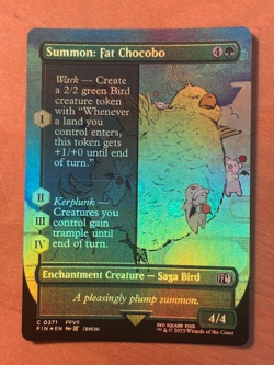 Magic the Gathering MTG Summon: Fat Chocobo Foil Borderless Final Fantasy NM - Image 1