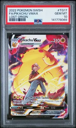 Pokemon Pikachu VMAX Trainer Gallery Ultra Rare TG17/TG30, Lost Origin PSA 10 - Image 1