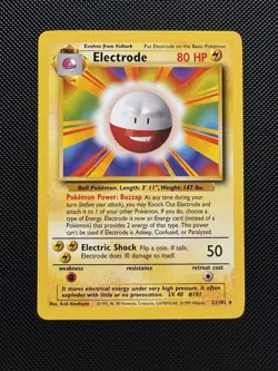 Pokemon TCG Electrode 21/102 Base Set Rare Near Mint 1999 WoTC - Image 1