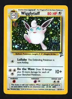 Wigglytuff 19/130 Base Set 2 Holo Rare Swirl Pokemon TCG - Image 1