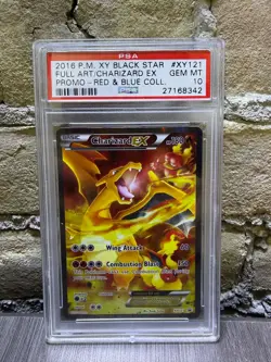 Pokemon XY Black Star Full Art Charizard EX Promo Red & Blue COLL PSA 10 - Image 1
