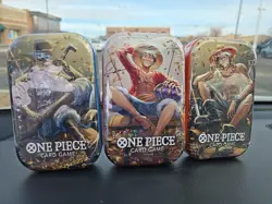 ONE PIECE CARD GAME Tin Set Vol. 2 FULL SET IN HAND SET OF 3 BRAND NEW OP-13 - Image 1