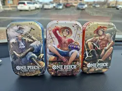 ONE PIECE CARD GAME Tin Set Vol. 2 FULL SET IN HAND SET OF 3 BRAND NEW OP-13 - Image 2