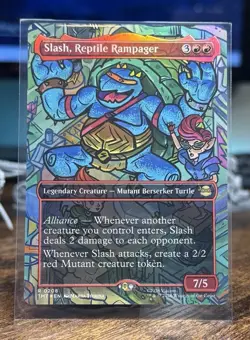 Slash, Reptile Rampager - Foil - Borderless Teenage Mutant Ninja Turtles MTG 208 - Image 1