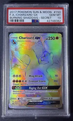Pokemon Charizard GX Burning Shadows Secret Rare #150 PSA 10 Gem Mint - Image 1